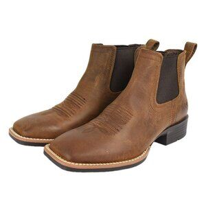 Ariat Men's Distressed Tan Booker Ultra Western Leather Ankle Boots Brown 8D